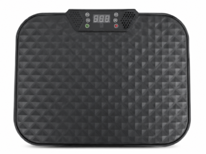 Front view of Doon vibration plate exercise machine, showing LCD display, control buttons, and non-slip textured surface