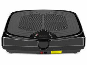 Full view of DOON vibration plate exercise machine with control panel, black home fitness vibration platform for full-body workouts