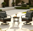 DOON carbon steel swivel chair patio conversation set in luxury villa garden